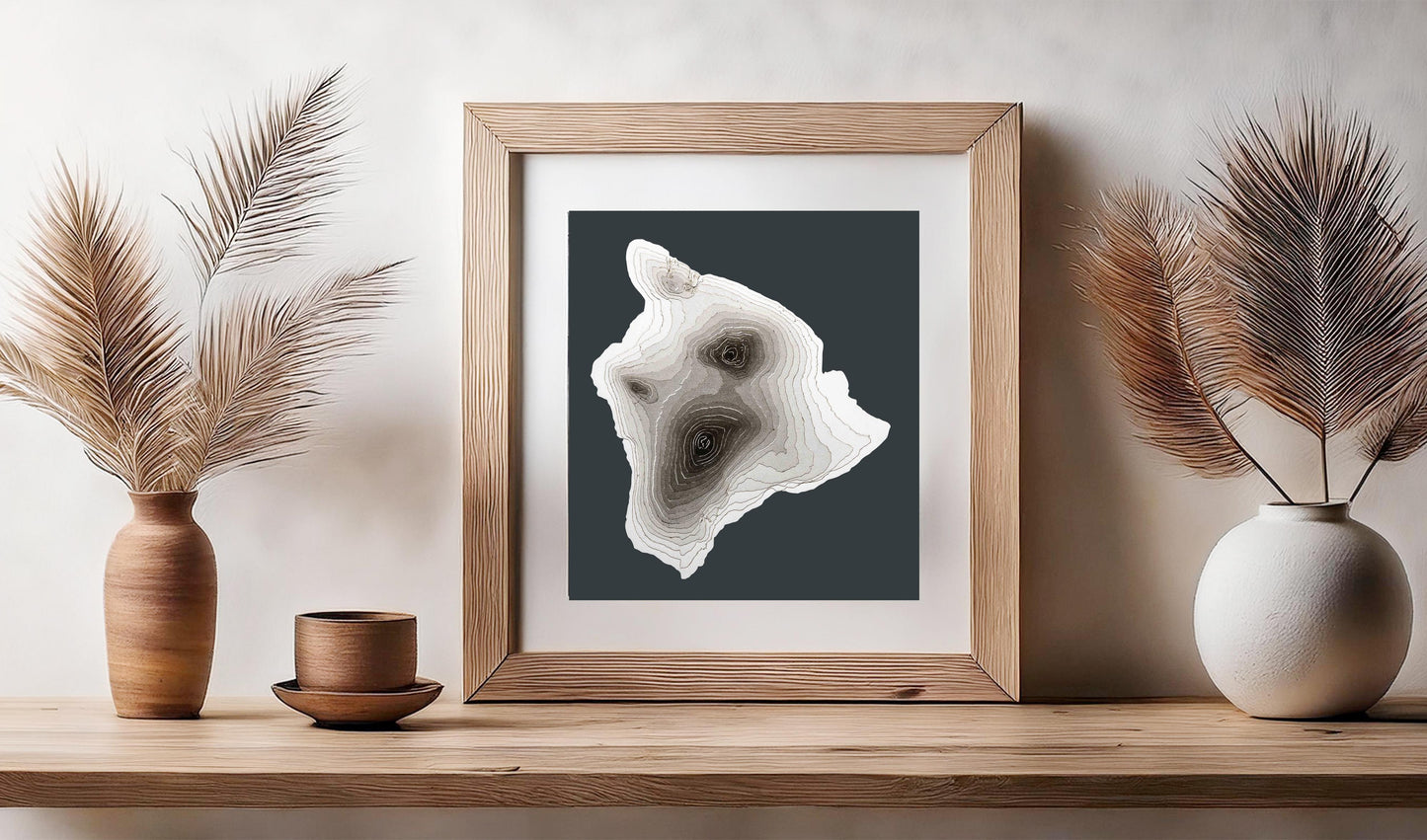 The Big Island of Hawaii has a fascinating texture to it and the highest peak of the island, Mauna Kea is clearly visible on this map as is the Mauna Loa volcano. The raised relief map will make a unique gift for anyone who has been to or loves Hawaii.