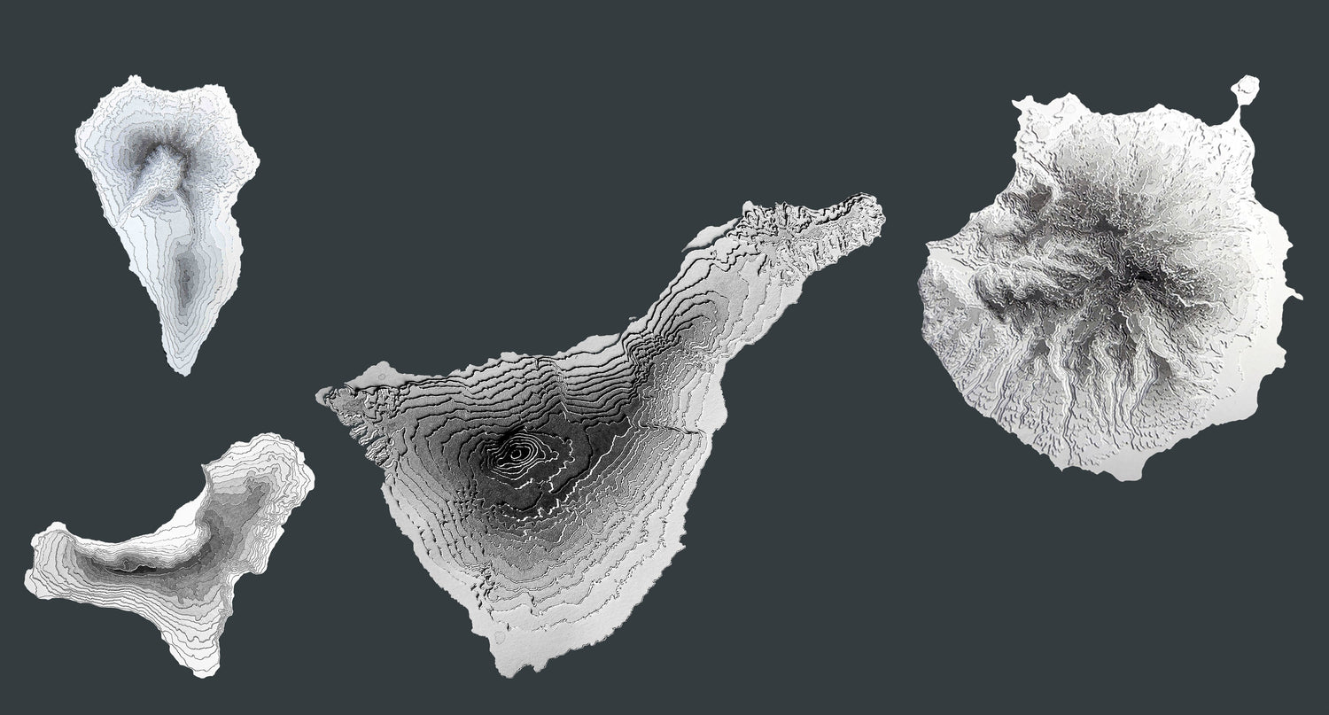 In this collection you will find 3d relief maps of Spanish islands